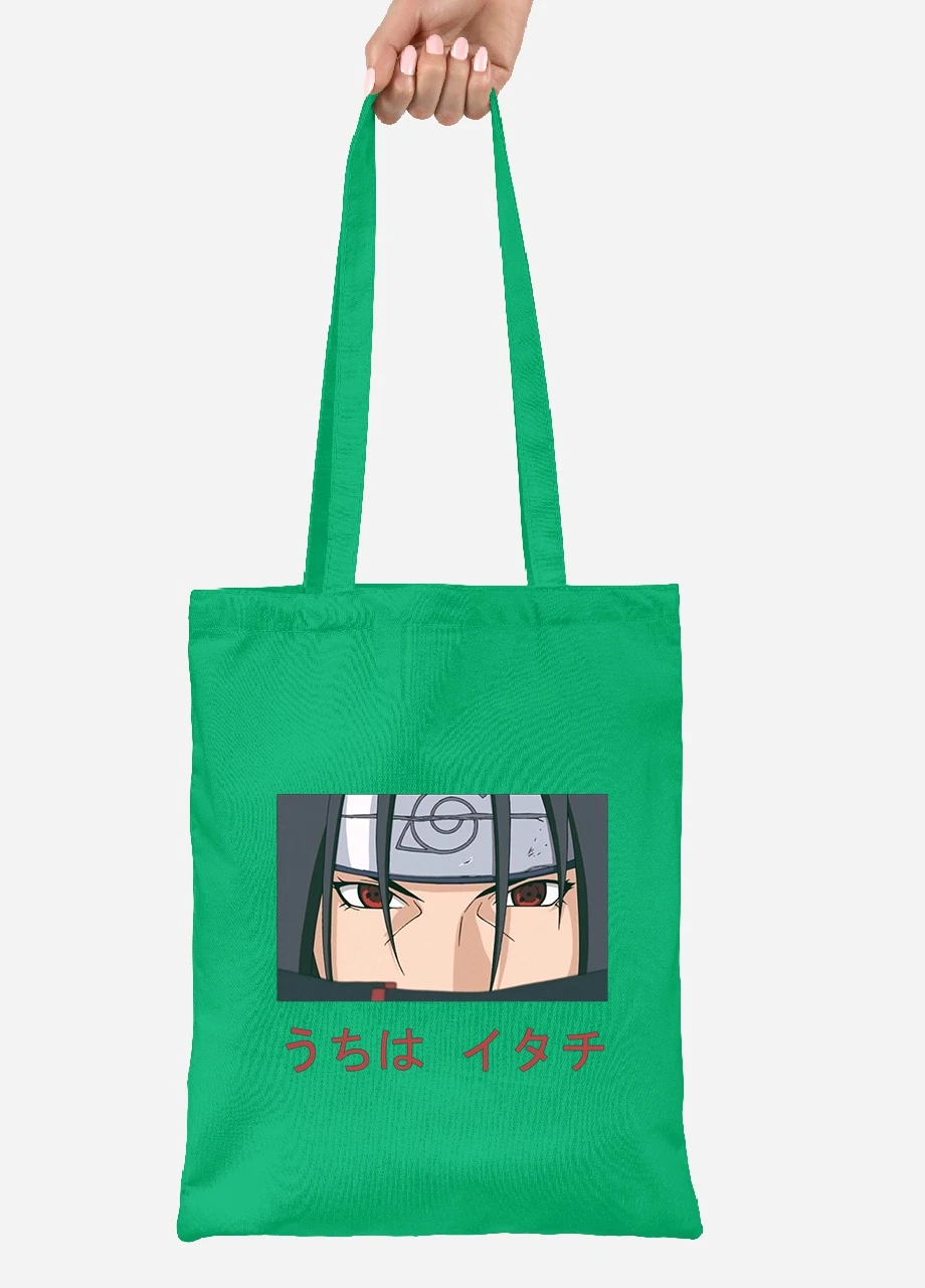 Эко сумка шопер Итачи Учиха (Itachi Uchiha) (92102-3046-KG) зеленая MobiPrint Lite (256921052)