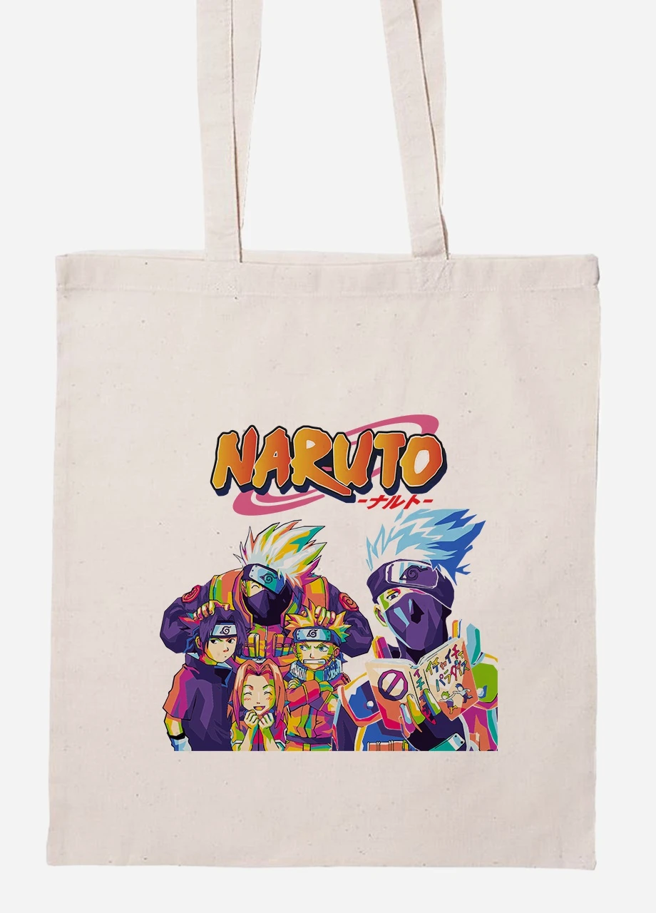 Эко сумка шопер Наруто (Naruto) (92102-3336-BG) бежевая MobiPrint Lite (256921527)