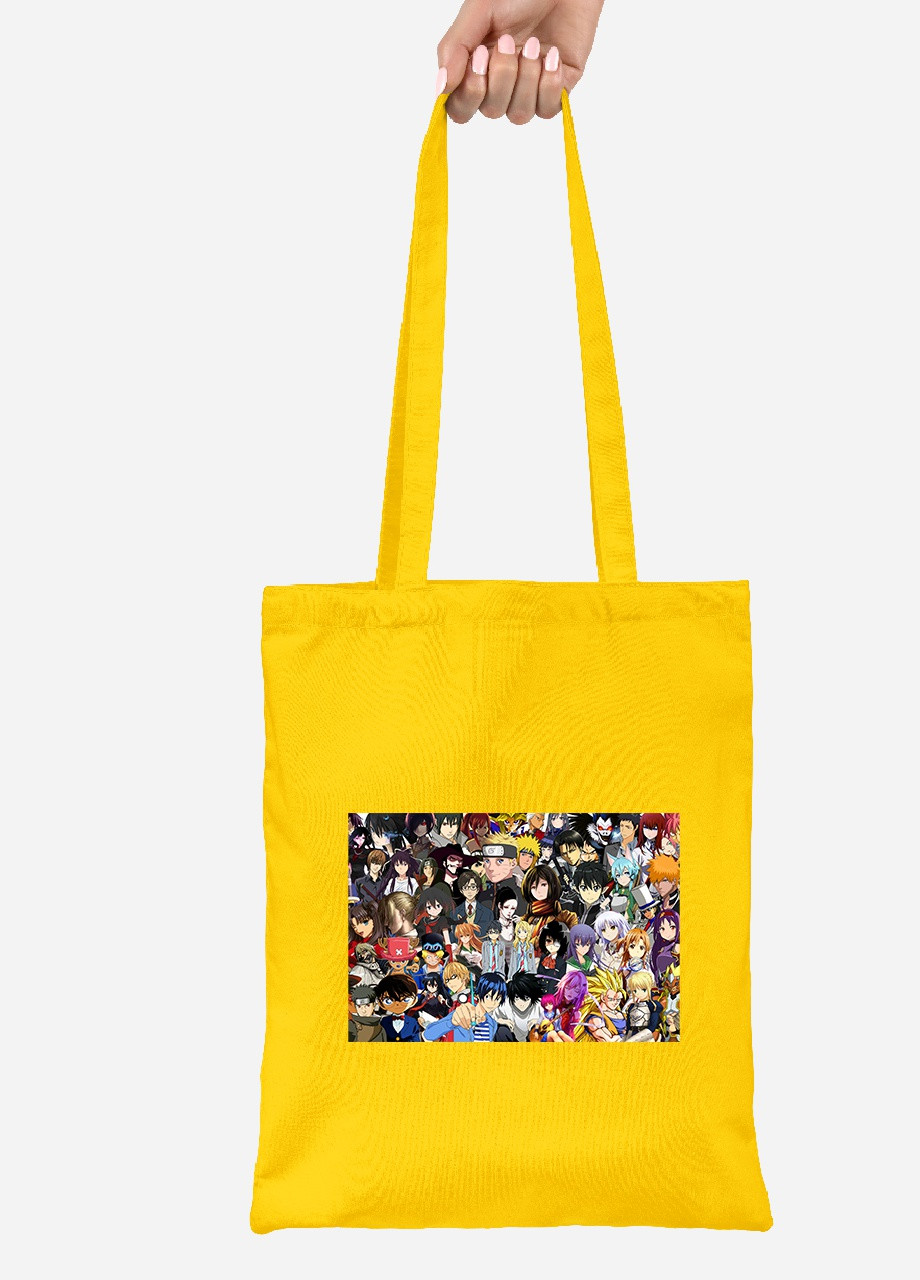 Эко сумка шопер Аниме (Anime) (92102-3107-SY) желтая MobiPrint Lite (256924535)