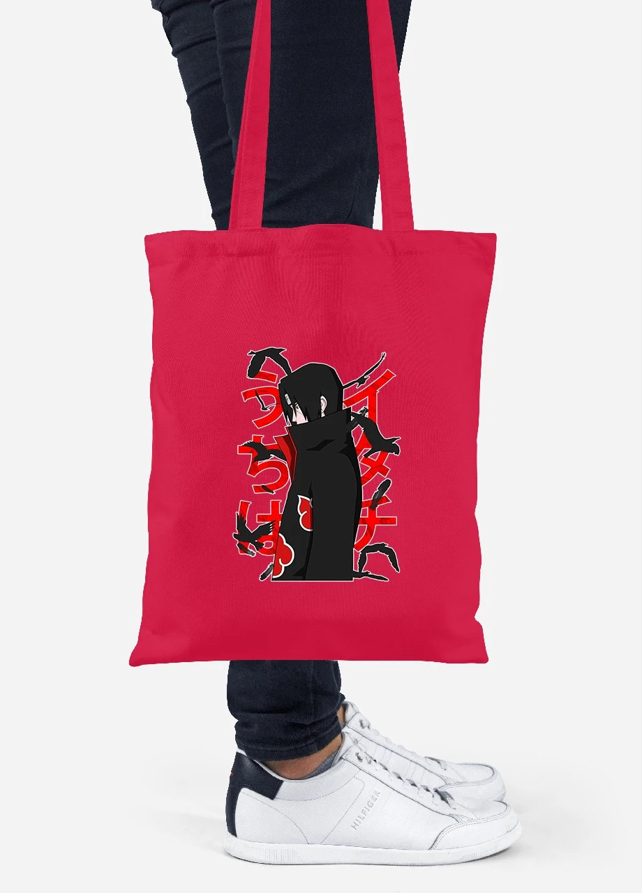 Эко сумка шопер Итачи Учиха (Itachi Uchiha) (92102-2817-RD) красная MobiPrint Lite (256923079)