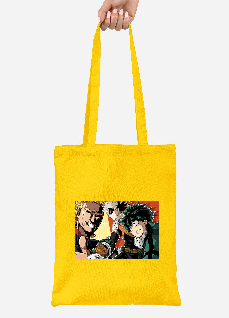 Еко-сумка шоппер Моя геройська академія (My Hero Academia) (92102-3066-SY) жовта MobiPrint Lite (256924083)
