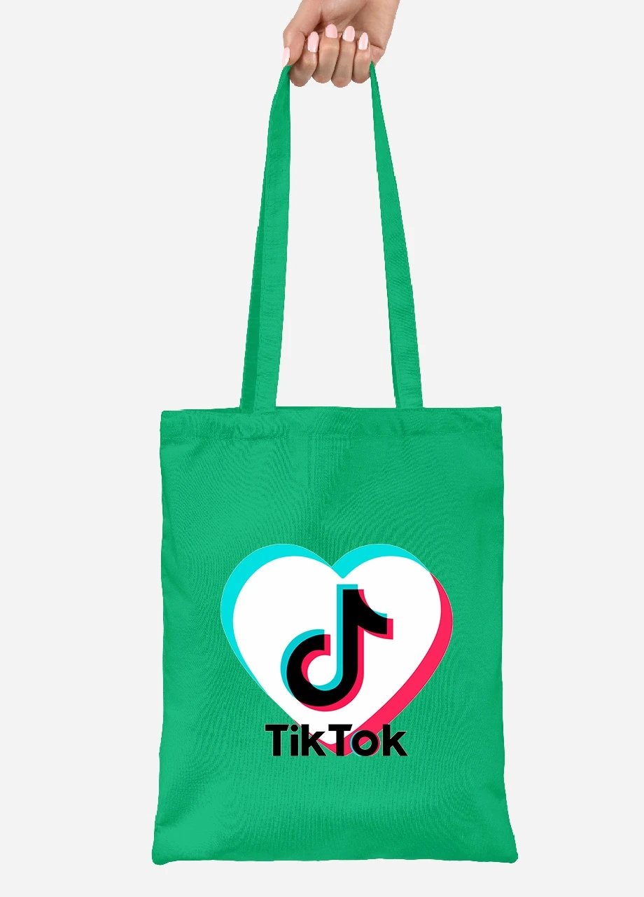 Эко сумка шопер Tik Tok (92102-1941-KG) зеленая MobiPrint Lite (256922252)