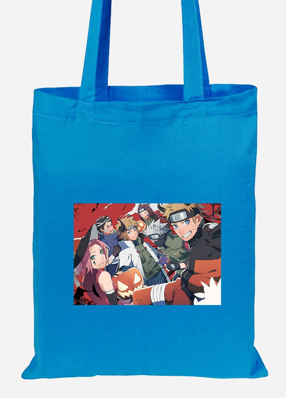 Эко сумка шопер Наруто (Naruto) (92102-3102-BL) синяя MobiPrint Lite (256922928)