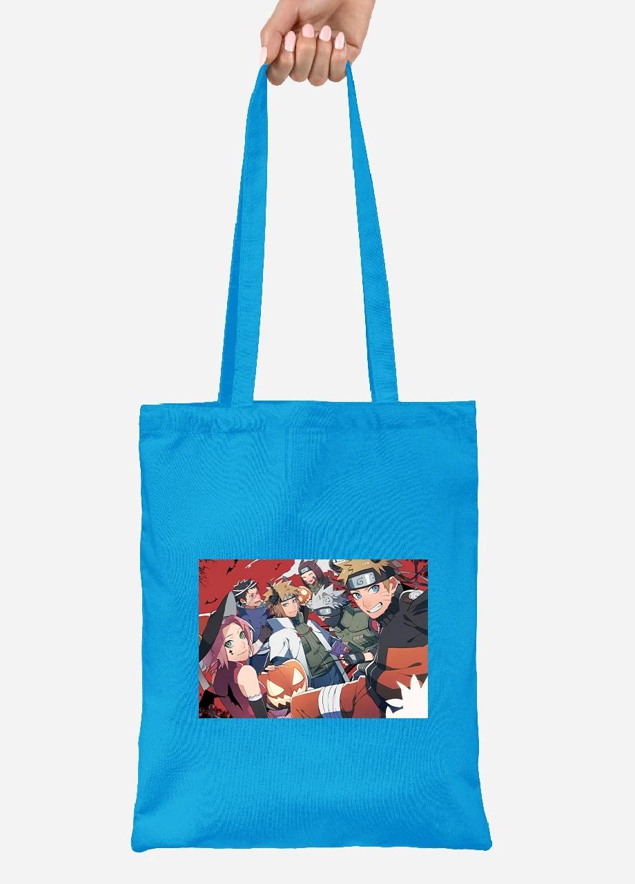 Эко сумка шопер Наруто (Naruto) (92102-3102-BL) синяя MobiPrint Lite (256922928)