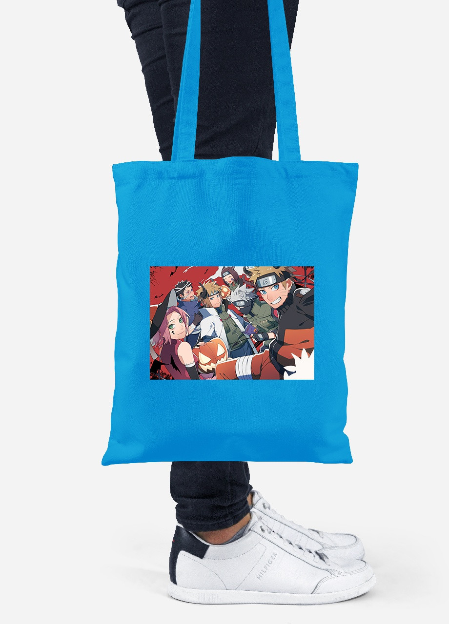 Эко сумка шопер Наруто (Naruto) (92102-3102-BL) синяя MobiPrint Lite (256922928)