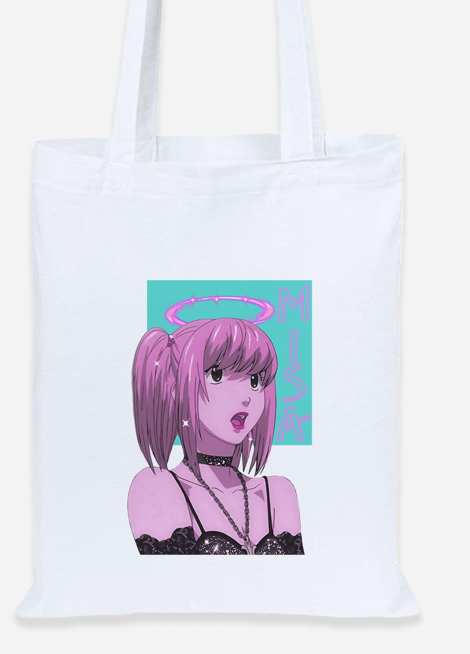 Эко сумка шопер Миса Аманэ Тетрадь смерти (Misa Amane Death Note) (92102-2827) белая MobiPrint Lite (256920586)