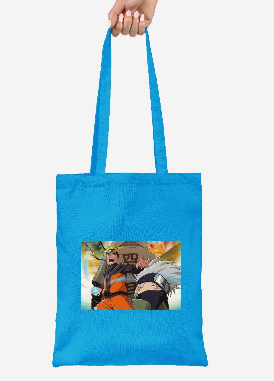 Еко-сумка шоппер Наруто (Naruto) (92102-3083-BL) синя MobiPrint Lite (256922084)