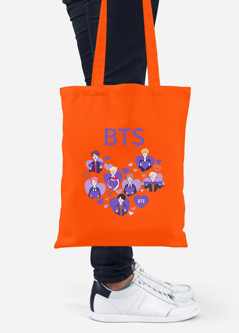 Эко сумка шопер БТС (BTS) (92102-3273-OG) оранжевая MobiPrint Lite (256924883)