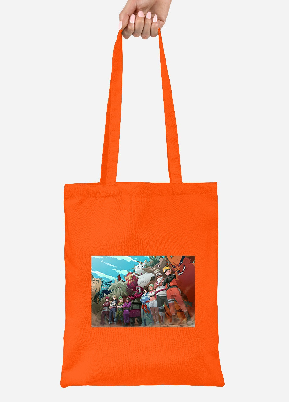 Эко сумка шопер Наруто (Naruto) (92102-3104-OG) оранжевая MobiPrint Lite (256923942)