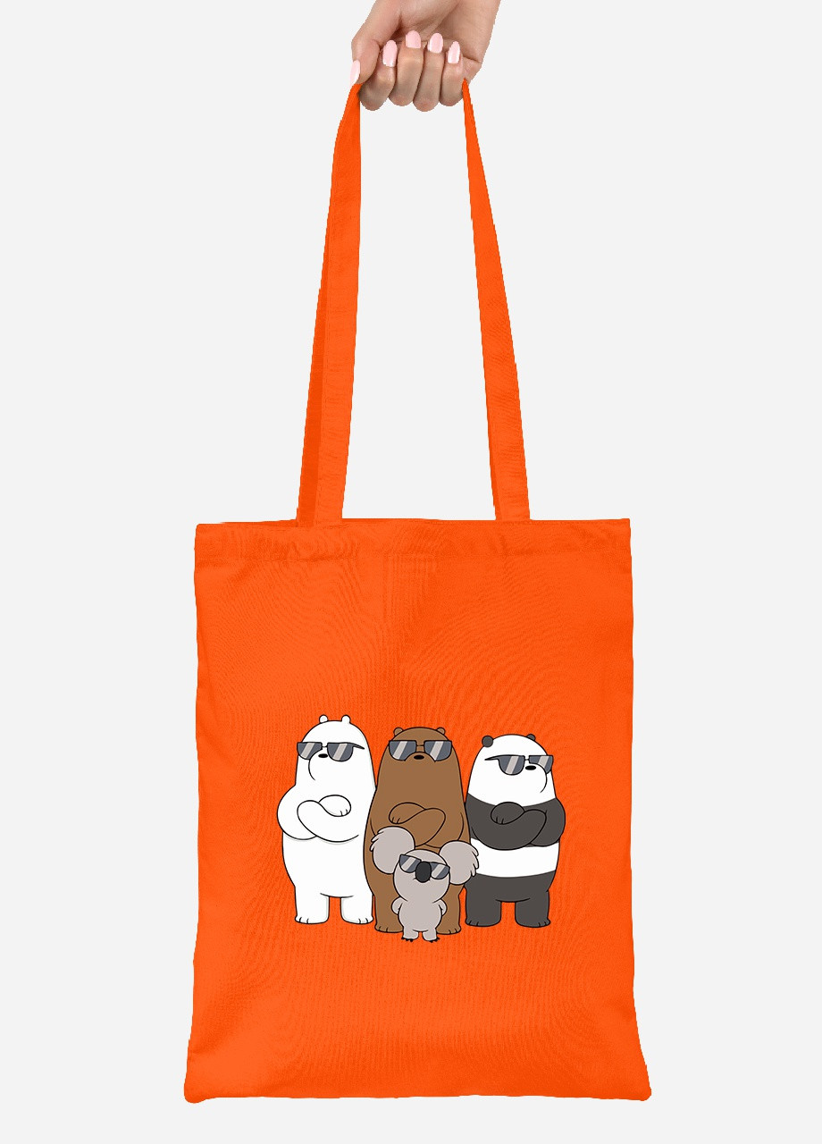 Эко сумка шопер Вся правда о медведях (We Bare Bears) (92102-2892-OG) оранжевая MobiPrint Lite (256922274)