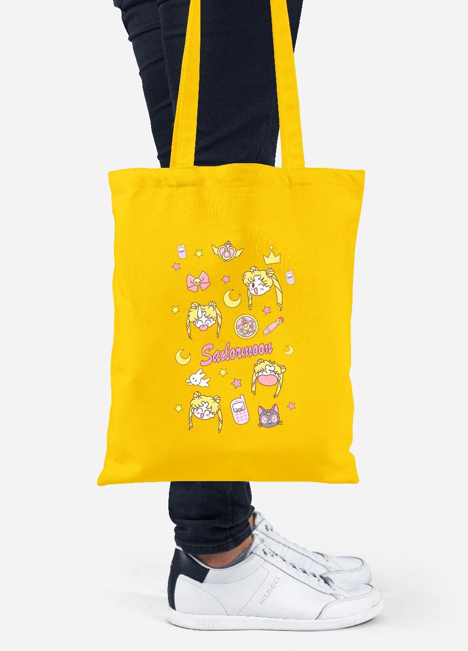 Еко-сумка шоппер Сейлор Мун (Sailor Moon) (92102-2911-SY) жовта MobiPrint Lite (256921273)