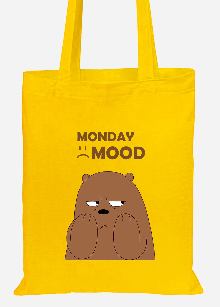 Эко сумка шопер Вся правда о медведях (We Bare Bears) (92102-2900-SY) желтая MobiPrint Lite (256923305)