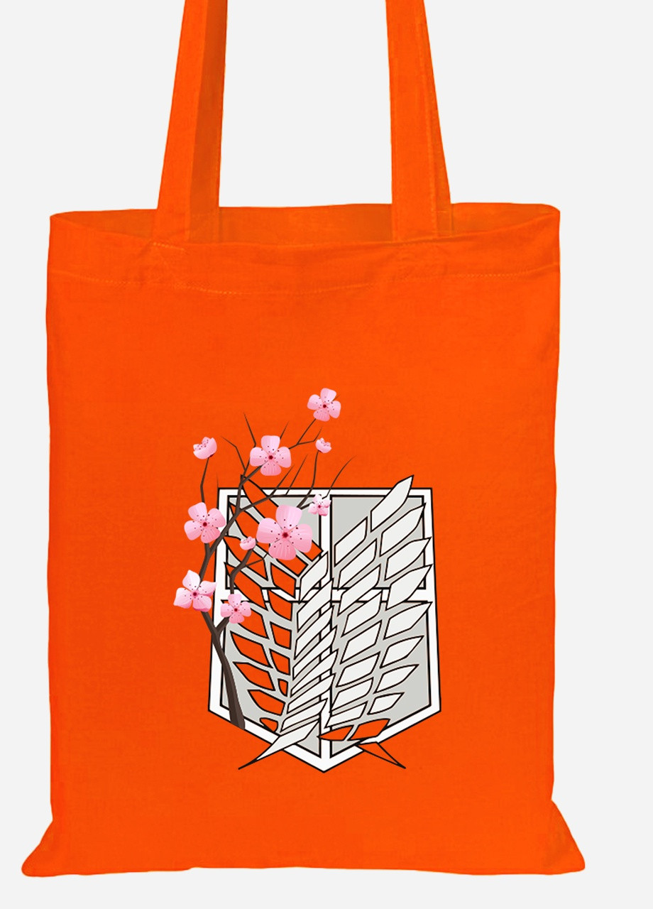 Еко-сумка шоппер Атака на титанів (Attack on Titan) (92102-3042-OG) помаранчева MobiPrint Lite (256922572)