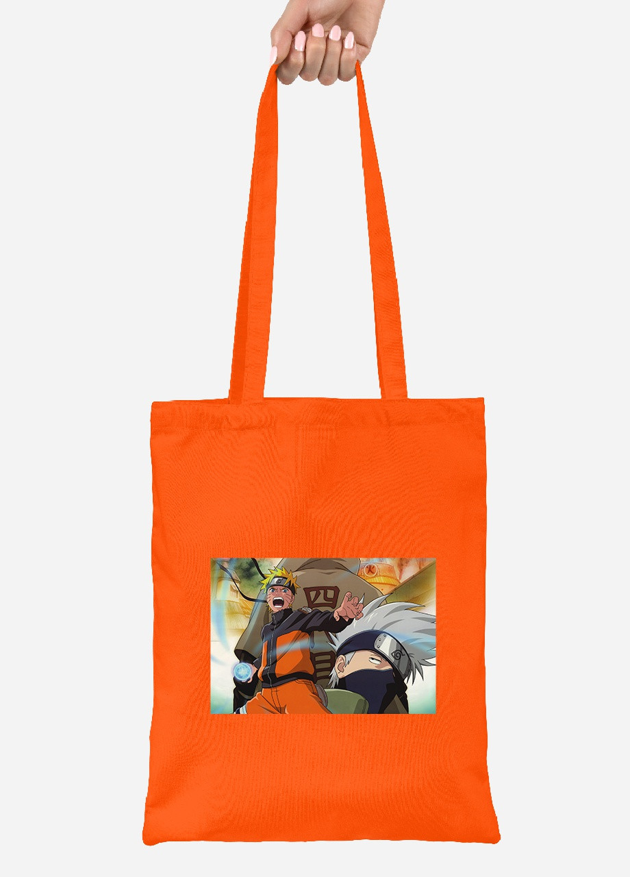 Эко сумка шопер Наруто (Naruto) (92102-3083-OG) оранжевая MobiPrint lite (256920570)