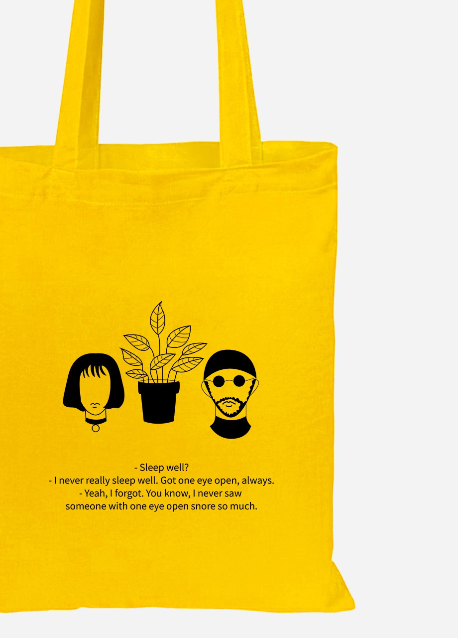 Еко-сумка шоппер Особи Матильди та Леона (Leon) (92102-1453-SY) жовта MobiPrint Lite (256922979)