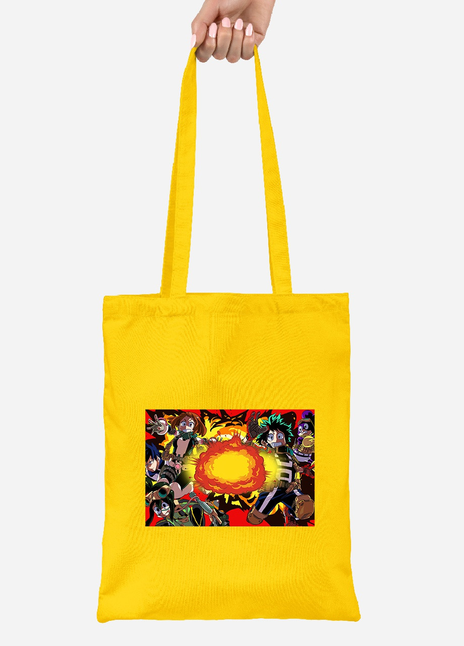 Еко-сумка шоппер Моя геройська академія (My Hero Academia) (92102-3059-SY) жовта MobiPrint Lite (256923285)
