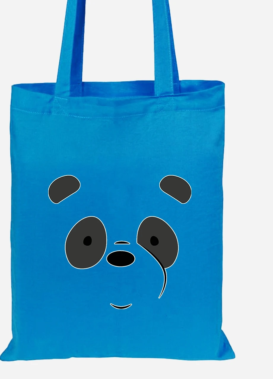 Эко сумка шопер Панда Вся правда о медведях (We Bare Bears) (92102-2661-BL) синяя MobiPrint Lite (256920210)