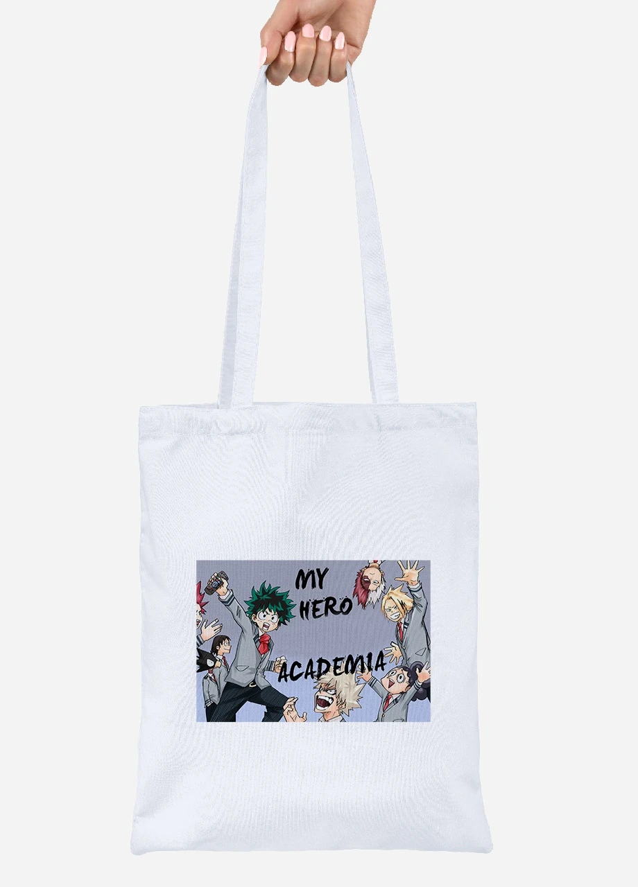 Еко-сумка шоппер Моя геройська академія (My Hero Academia) (92102-3062) біла MobiPrint Lite (256921205)