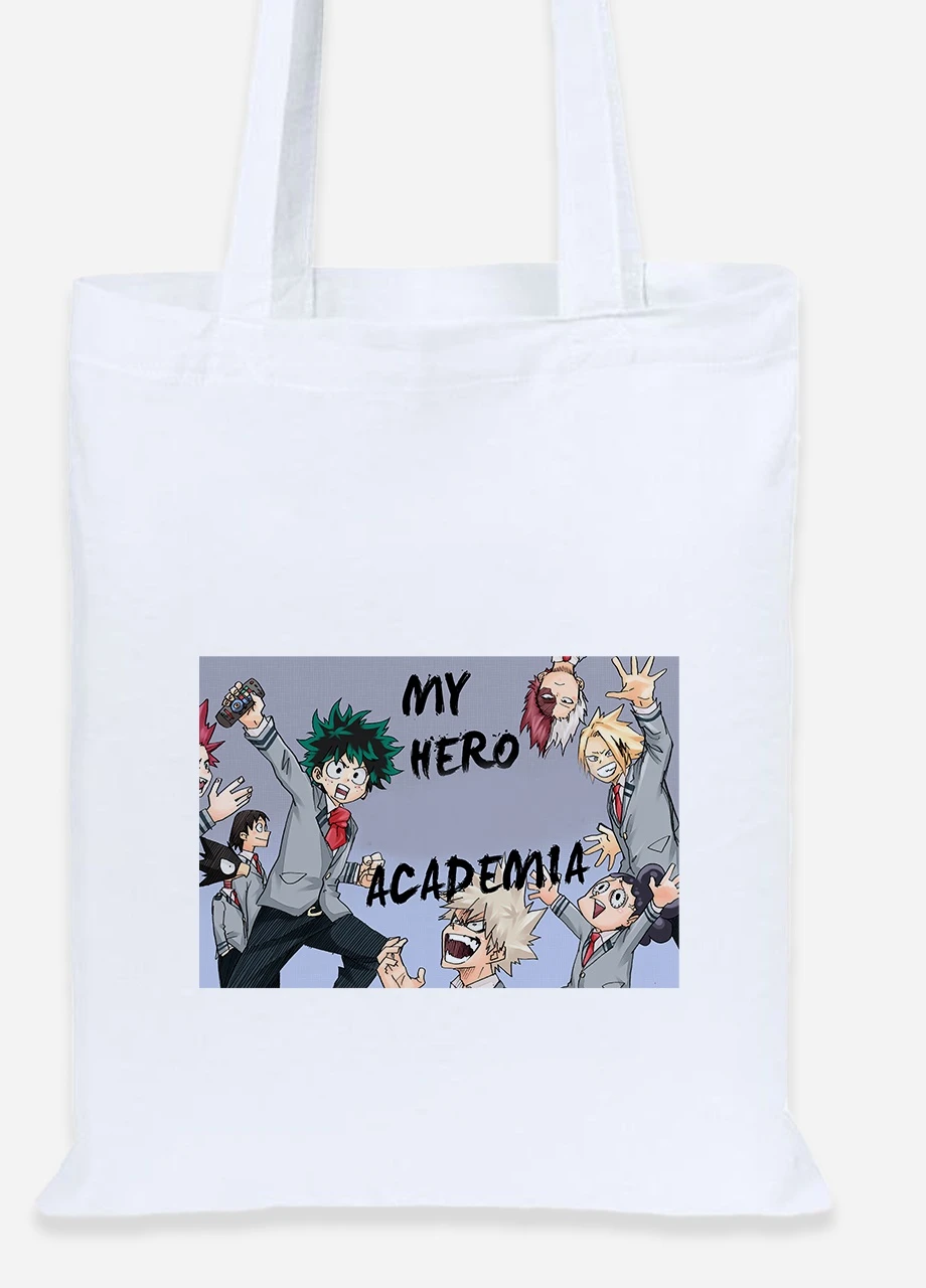 Еко-сумка шоппер Моя геройська академія (My Hero Academia) (92102-3062) біла MobiPrint Lite (256921205)