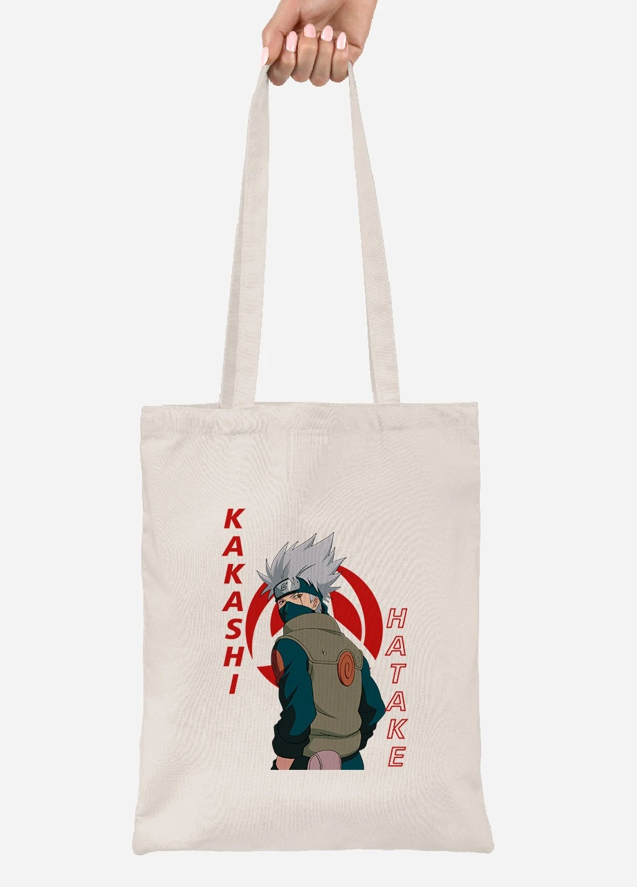 Эко сумка шопер Хатакэ Какаши (Hatake Kakashi) (92102-2820-BG) бежевая MobiPrint Lite (256921503)