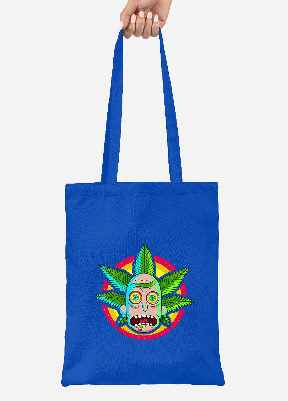 Эко сумка шопер Рик Санчез Рик и Морти (Rick Sanchez Rick and Morty) (92102-2933-SK) голубая MobiPrint Lite (256921036)