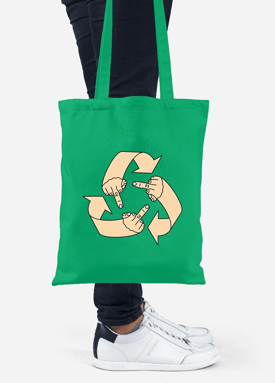 Эко сумка шопер Эко фак (92102-2074-KG) зеленая MobiPrint Lite (256924166)