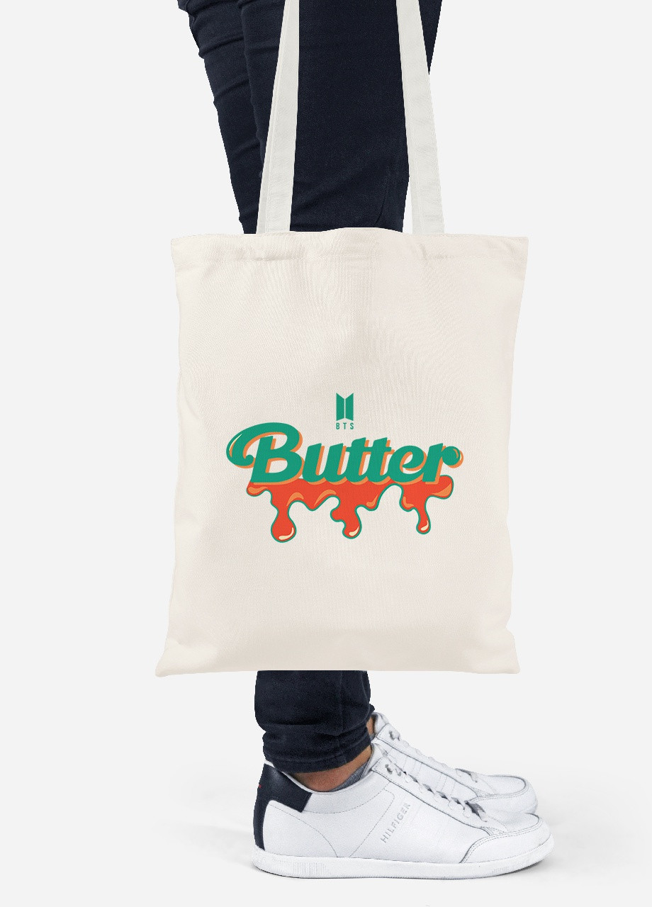 Еко-сумка шоппер Butter БТС (BTS) (92102-3267-BG) бежева MobiPrint Lite (256921930)