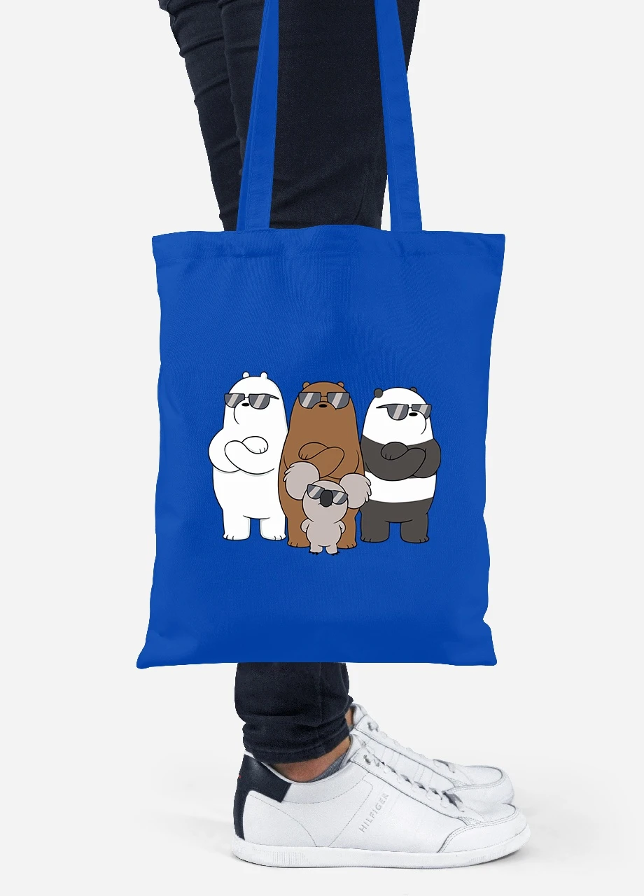 Эко сумка шопер Вся правда о медведях (We Bare Bears) (92102-2892-SK) голубая MobiPrint Lite (256920354)