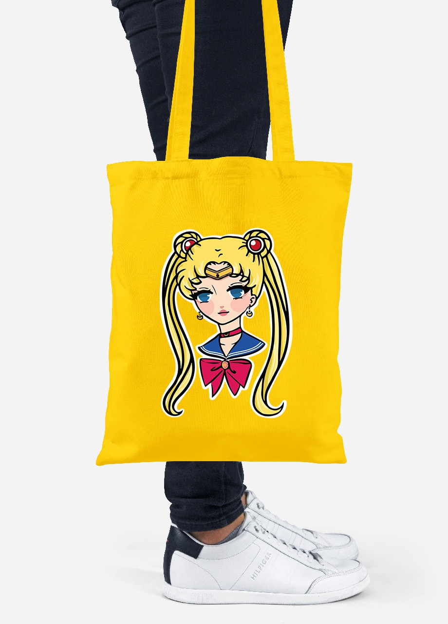 Эко сумка шопер Сейлор Мун (Sailor Moon) (92102-2926-SY) желтая MobiPrint Lite (256920888)