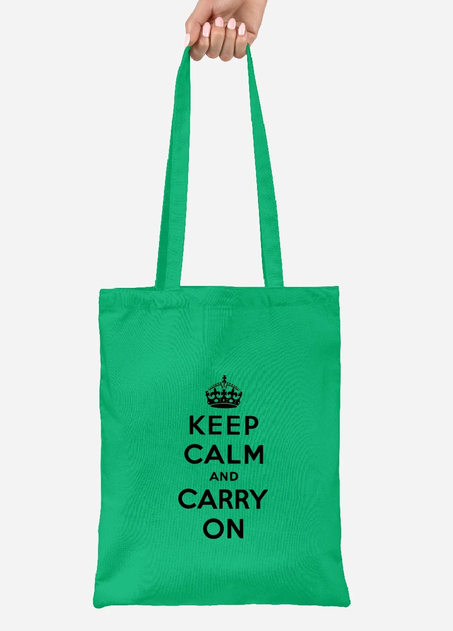 Эко сумка шопер Keep Calm (92102-2009-KG) зеленая MobiPrint Lite (256920510)