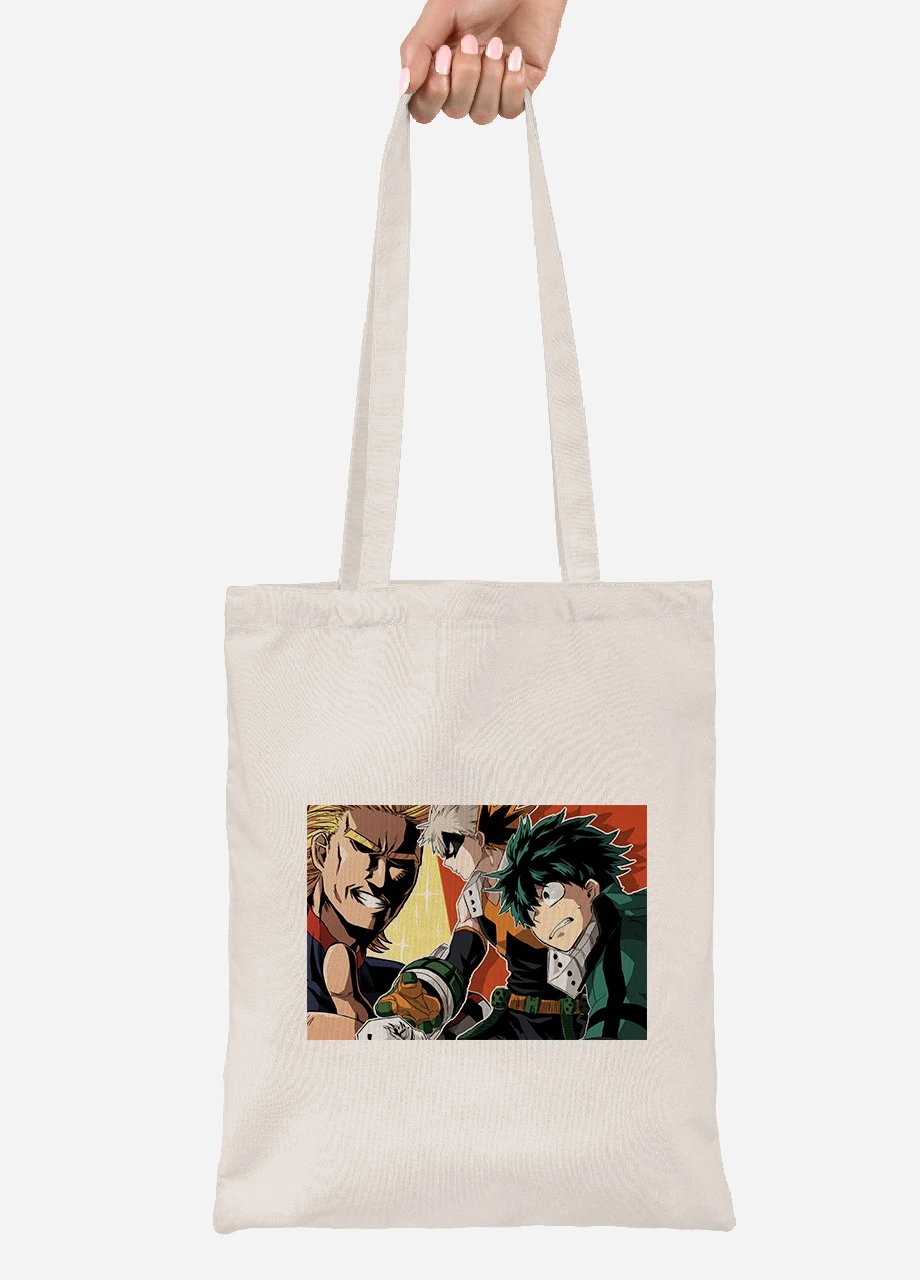 Еко-сумка шоппер Моя геройська академія (My Hero Academia) (92102-3066-BG) бежева MobiPrint Lite (256924646)