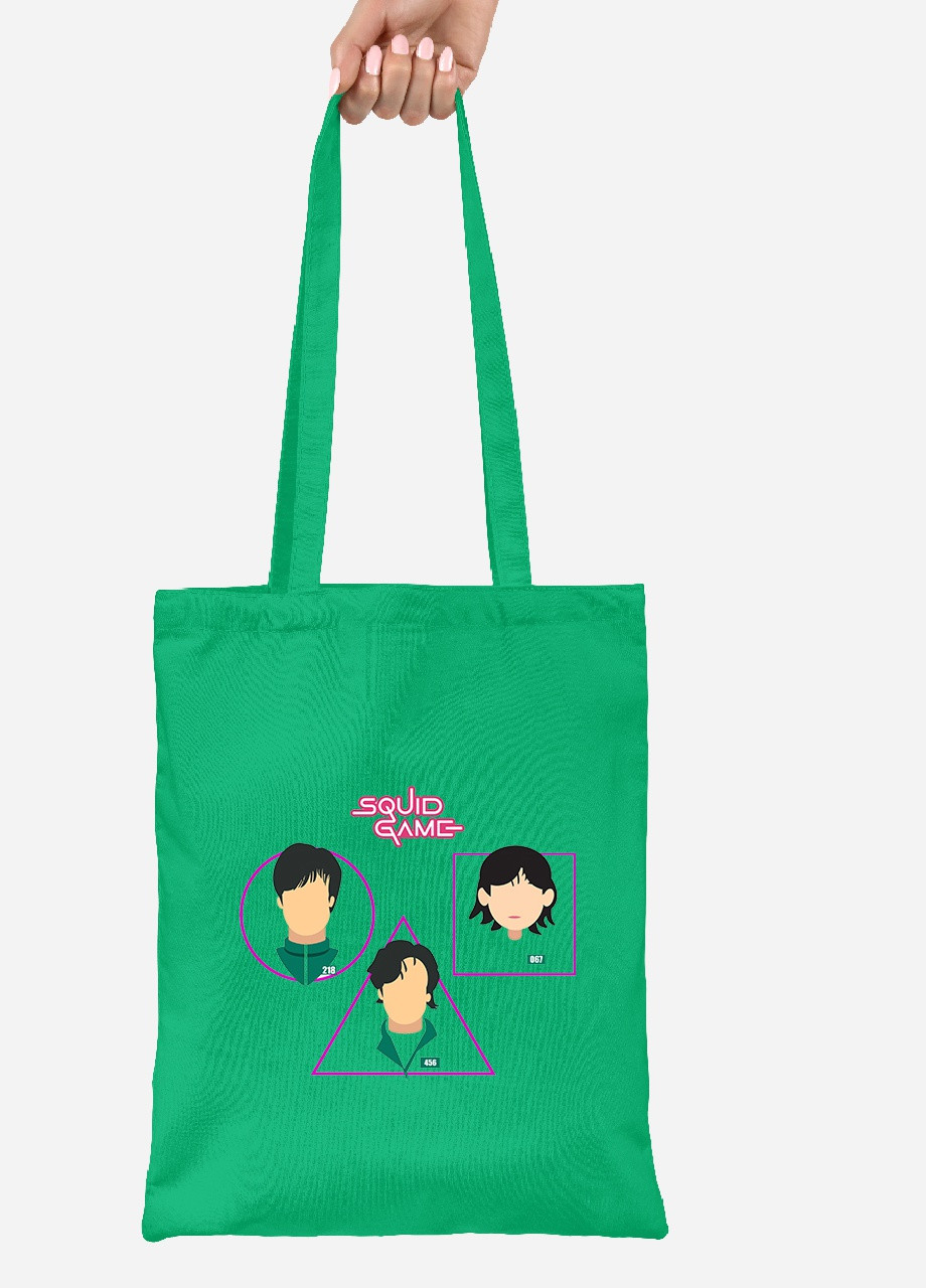 Эко сумка шопер Игра в кальмара (Squid Game) (92102-3352-KG) зеленая MobiPrint Lite (256921925)