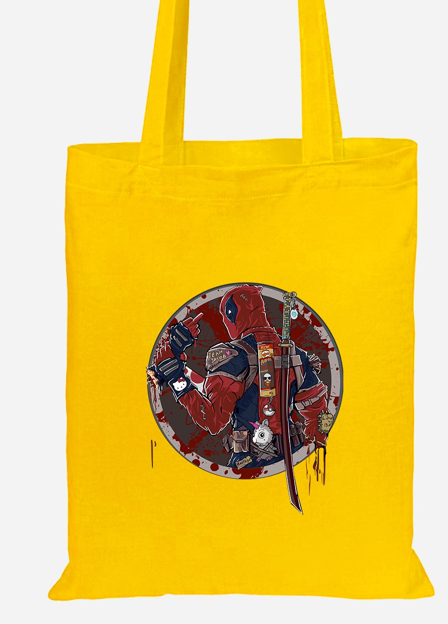 Эко сумка шопер Дедпул (92102-1993-SY) желтая MobiPrint Lite (256923710)
