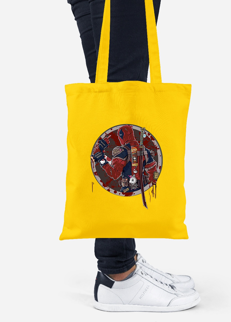 Эко сумка шопер Дедпул (92102-1993-SY) желтая MobiPrint Lite (256923710)