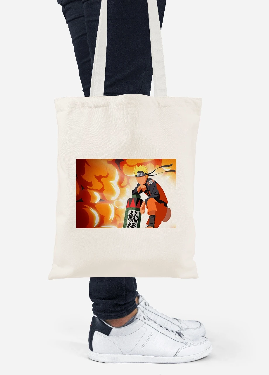 Еко-сумка шоппер Наруто Узумакі (Naruto Uzumaki) (92102-3112-BG) бежева MobiPrint Lite (256922922)