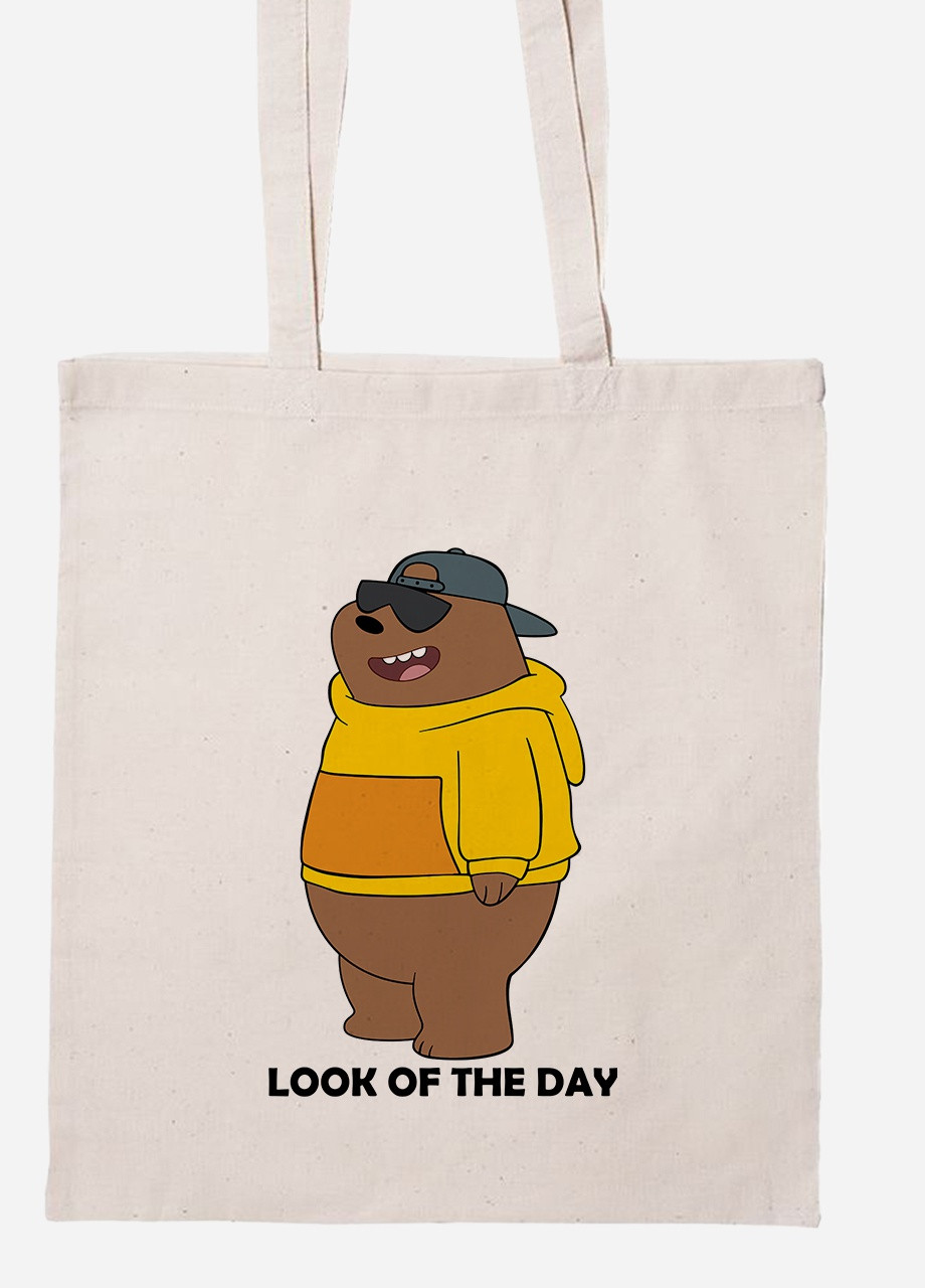 Эко сумка шопер Вся правда о медведях (We Bare Bears) (92102-2901-BG) бежевая MobiPrint Lite (256922151)