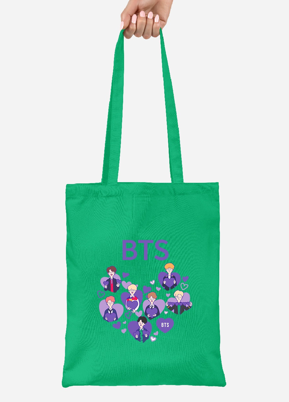 Еко-сумка шоппер БТС (BTS) (92102-3273-KG) зелена MobiPrint Lite (256924475)