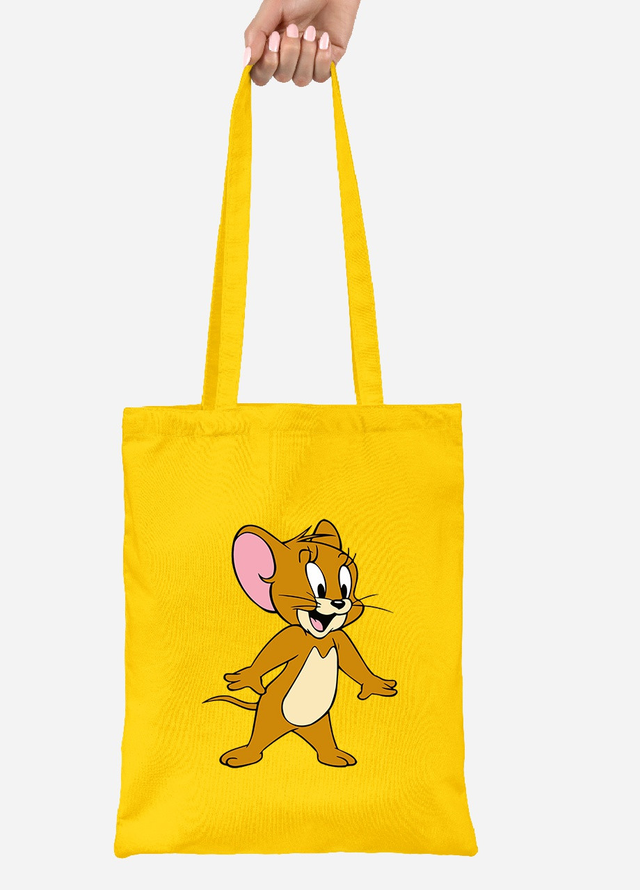 Еко-сумка шоппер Том та Джері (Tom and Jerry) (92102-1958-SY) жовта MobiPrint Lite (256921324)