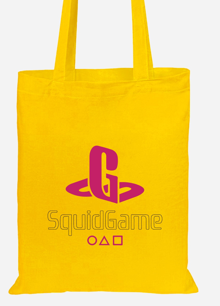 Еко-сумка шоппер Гра в кальмара (PlayStation Squid Game) (92102-3370-SY) жовта MobiPrint Lite (256921559)