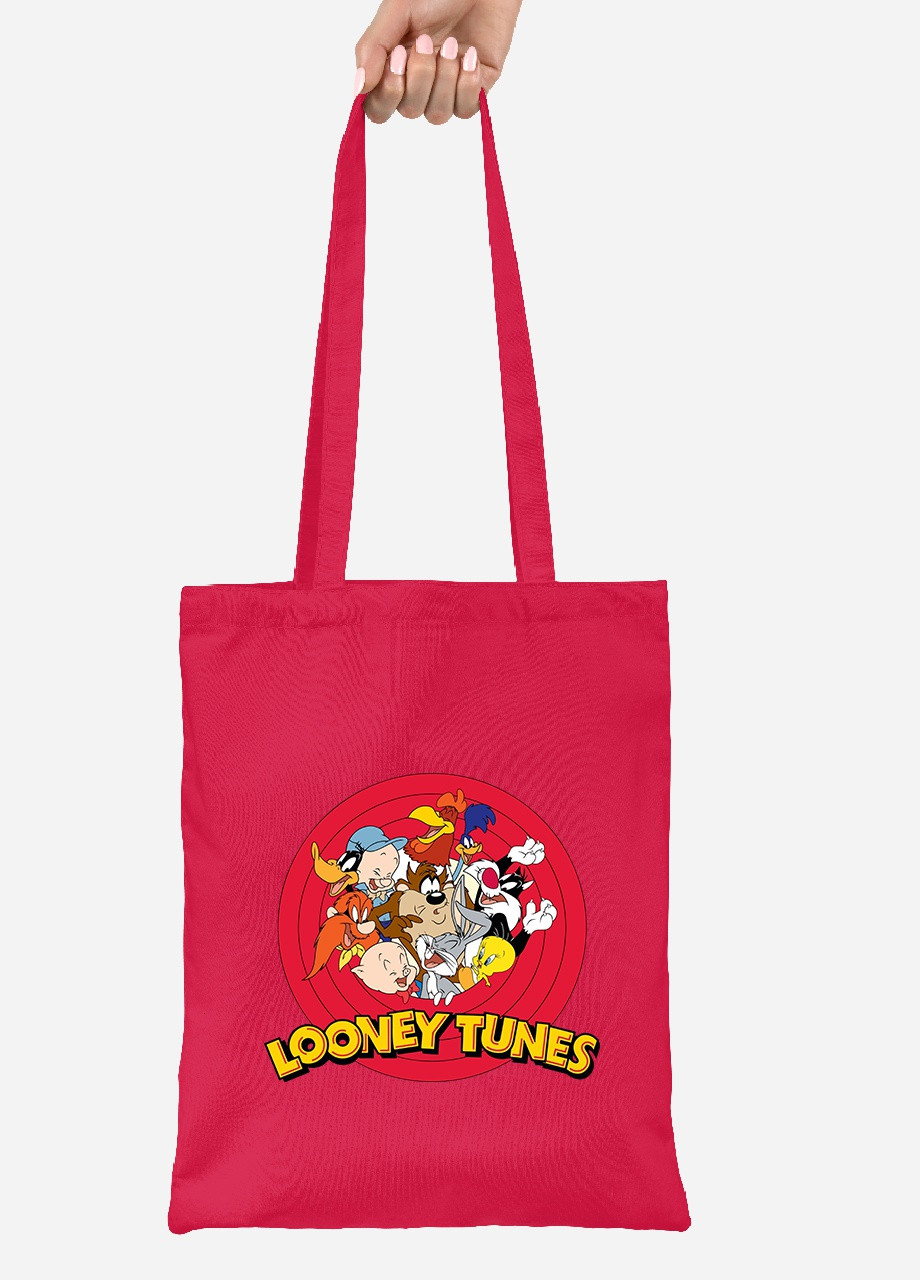 Эко сумка шопер Луни Тюнз (Looney Tunes) (92102-2880-RD) красная MobiPrint Lite (256923855)