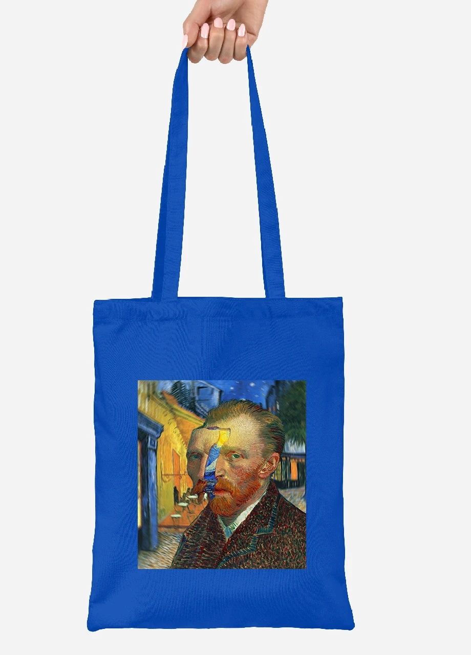 Еко-сумка шоппер Вінсент Ван Гог (Vincent van Gogh) (92102-2968-SK) голуба MobiPrint Lite (256921447)