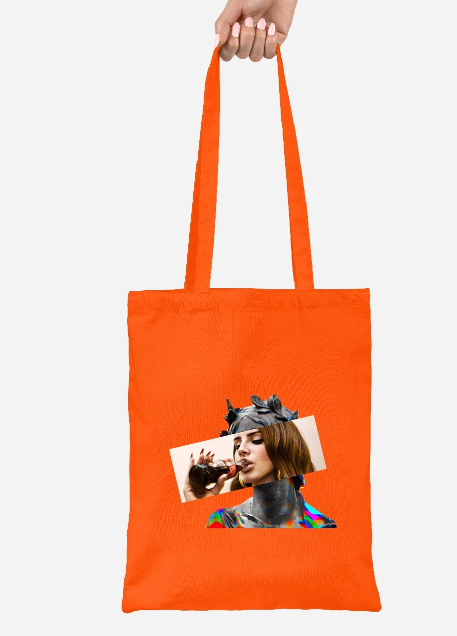 Еко-сумка шоппер Лана Дель Рей Ренесанс (Lana Del Rey Renaissance) (92102-1204-OG) помаранчева MobiPrint Lite (256924076)