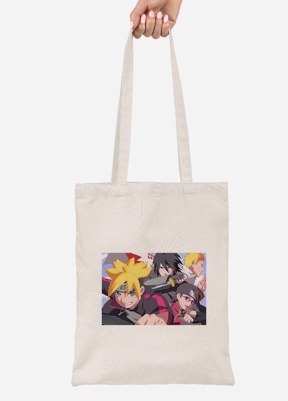 Еко-сумка шоппер Наруто (Naruto) (92102-3106-BG) бежева MobiPrint Lite (256922421)
