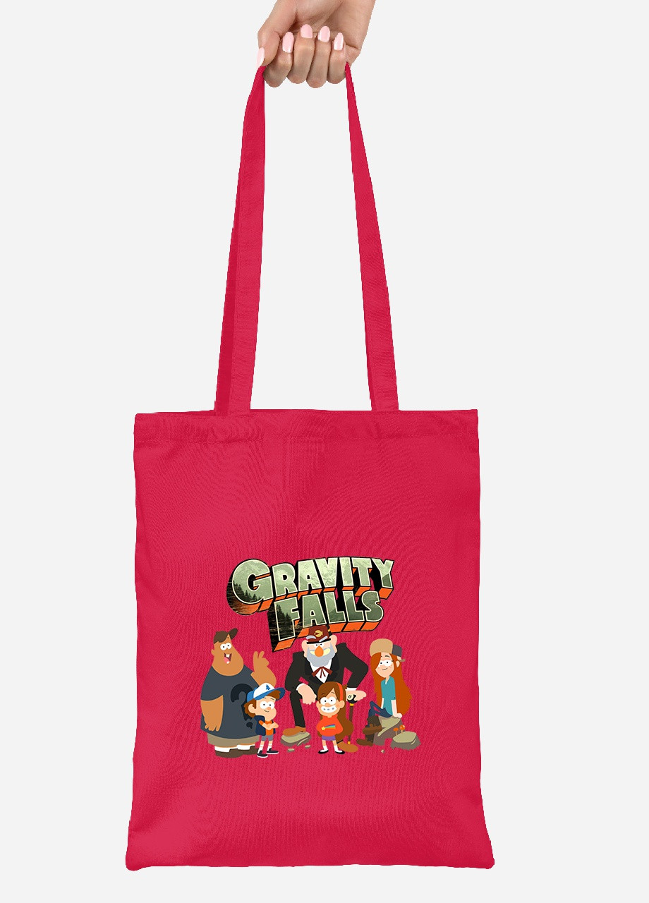 Эко сумка шопер Гравити Фолз (Gravity Falls) (92102-2628-RD) красная MobiPrint Lite (256922868)