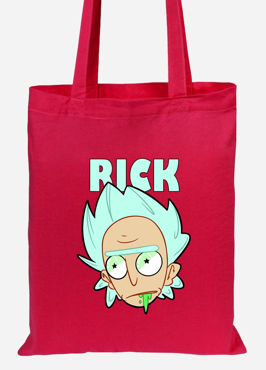 Еко-сумка шоппер Рік Санчез та Бендер Рік та Морті (Bender Rick and Morty) (92102-2942-RD) червона MobiPrint Lite (256921928)
