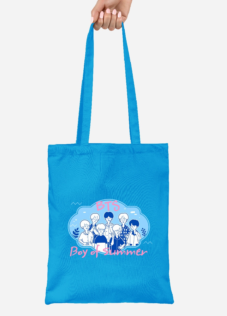 Еко-сумка шоппер БТС (BTS) (92102-3266-BL) синя MobiPrint Lite (256921019)