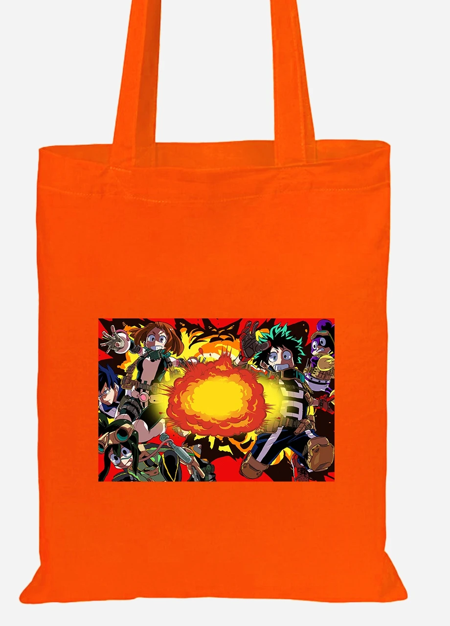 Еко-сумка шоппер Моя геройська академія (My Hero Academia) (92102-3059-OG) помаранчева MobiPrint Lite (256922194)