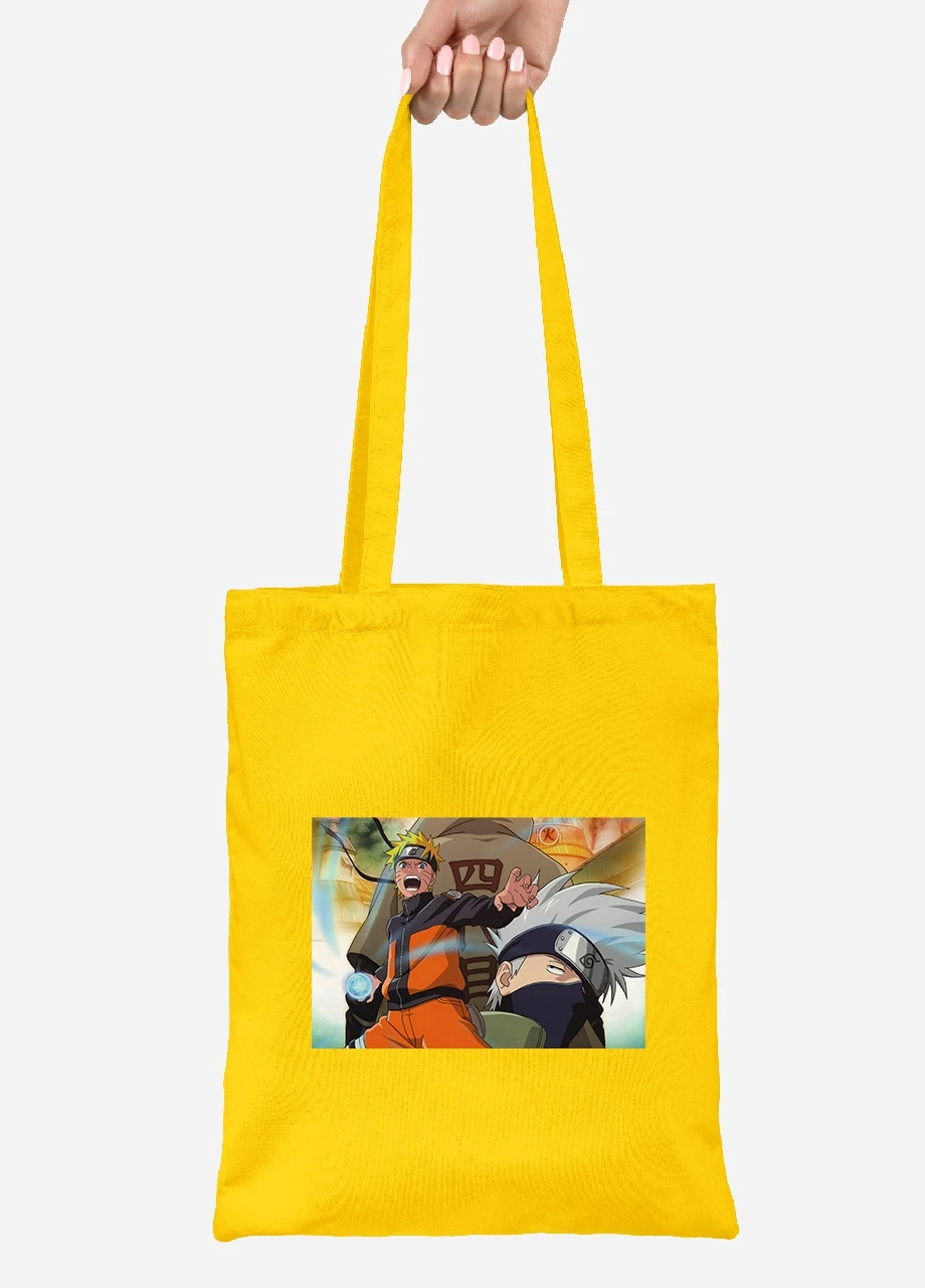 Эко сумка шопер Наруто (Naruto) (92102-3083-SY) желтая MobiPrint Lite (256924328)