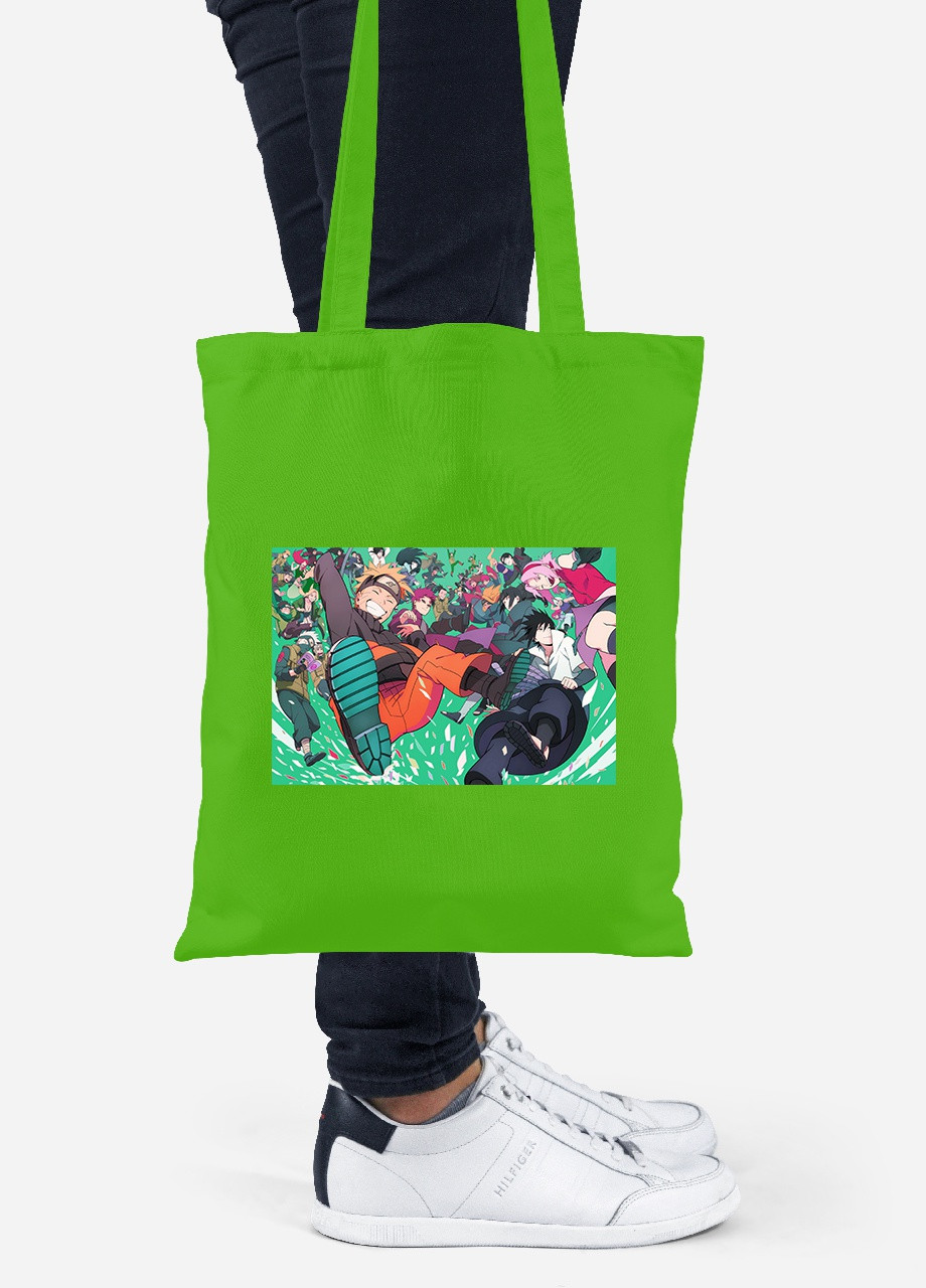 Эко сумка шопер Наруто (Naruto) (92102-3091-LM) салатовая MobiPrint Lite (256922210)
