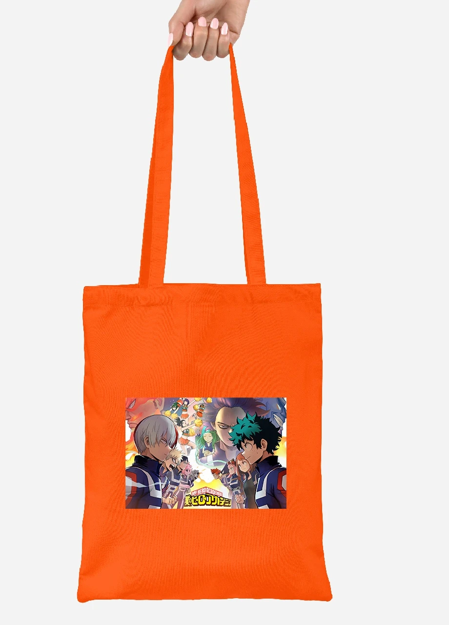 Эко сумка шопер Моя геройская академия (My Hero Academia) (92102-3070-OG) оранжевая MobiPrint Lite (256921801)